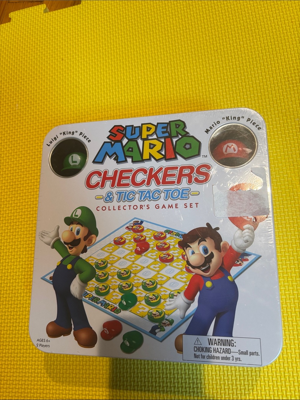 Nintendo Super Mario Checkers & Tic Tac Toe Game - Red, Green, Yellow, Blue